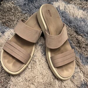 ECCO Women's Taupe Slide Sandals